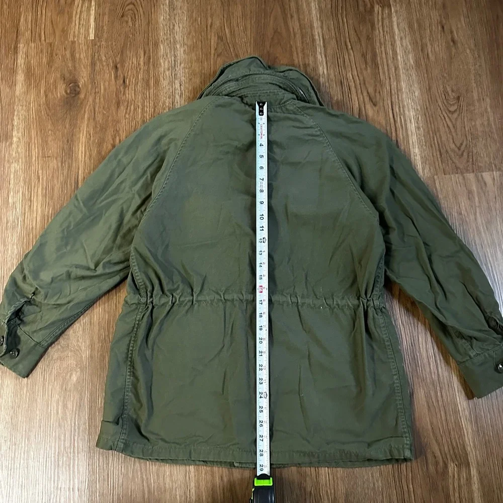 Vintage Military Field Jacket Mens M Olive Green Good Hooded Utility M-65 Style
